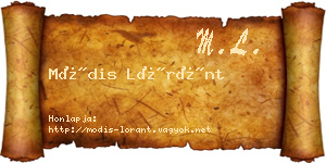 Módis Lóránt névjegykártya